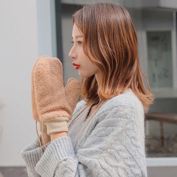 korean gloves female winter lovely warm plush thickened students riding cold even finger hanging neck, Blue;gray
korean gloves female winter lovely warm plush thickened students riding cold even finger hanging neck, Blue;gray