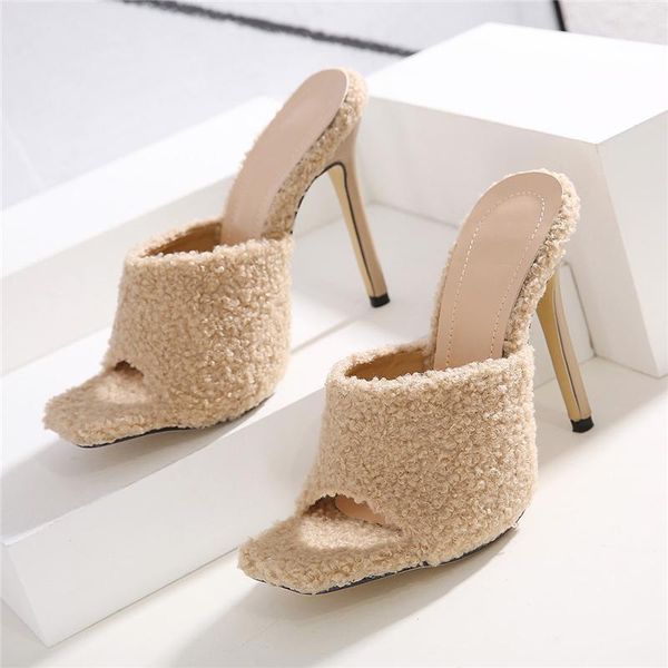 slippers 2021 women fashion slides 11cm high heels luxury furry sandals mules square head slipper lady streetwear brown black shoes
slippers 2021 women fashion slides 11cm high heels luxury furry sandals mules square head slipper lady streetwear brown black shoes