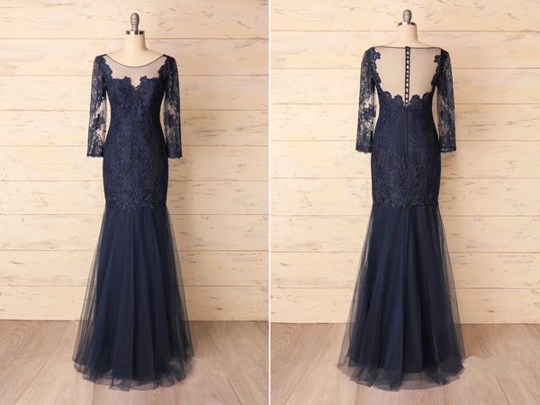 real image navy blue lace mother of the bride dresses with illusion sleeves sheer bateau hollow back formal dress womens evening mom dress, Black;red
real image navy blue lace mother of the bride dresses with illusion sleeves sheer bateau hollow back formal dress womens evening mom dress, Black;red