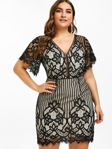 plus size lace plunge bodycon summer short sleeves v-neck high waist stripe mini fitted dress women party dress vestidos, Black;gray
plus size lace plunge bodycon summer short sleeves v-neck high waist stripe mini fitted dress women party dress vestidos, Black;gray