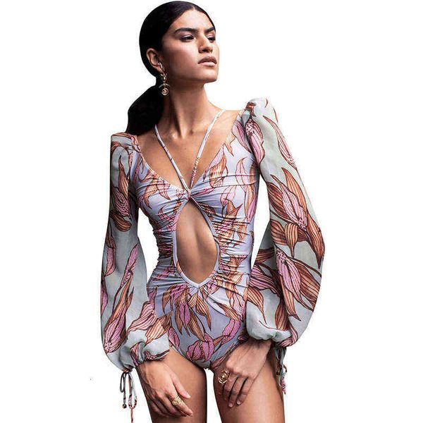 designer women's swimwear bikini 2022 long sleeve printed ins style swimsuit, White;black
designer women's swimwear bikini 2022 long sleeve printed ins style swimsuit, White;black