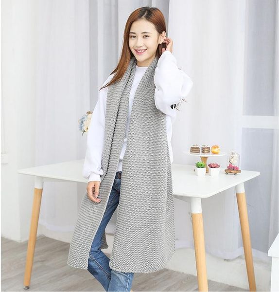 scarves 2021 solid color coarse wool scarf female winter students couple long thickening warm knitting sweet girl wraps, Blue;gray
scarves 2021 solid color coarse wool scarf female winter students couple long thickening warm knitting sweet girl wraps, Blue;gray