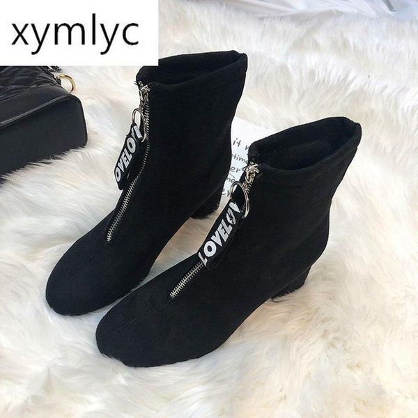 2020 winter new zipper boots women's suede comfortable round head snow boots women plus cotton warm high heel mujer, Black
2020 winter new zipper boots women's suede comfortable round head snow boots women plus cotton warm high heel mujer, Black
