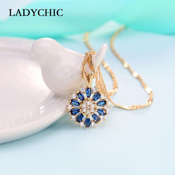 pendant necklaces ladychic blue crystal charm & pendants gold color quality zircon flower design women gifts wholesale ln1137, Silver
pendant necklaces ladychic blue crystal charm & pendants gold color quality zircon flower design women gifts wholesale ln1137, Silver