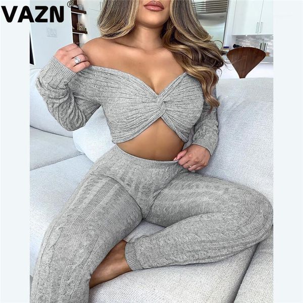 vazn 2020 autumn high-end club knit set solid open strapless full sleeve group long pants slim women 2 piece set1, Gray
vazn 2020 autumn high-end club knit set solid open strapless full sleeve group long pants slim women 2 piece set1, Gray