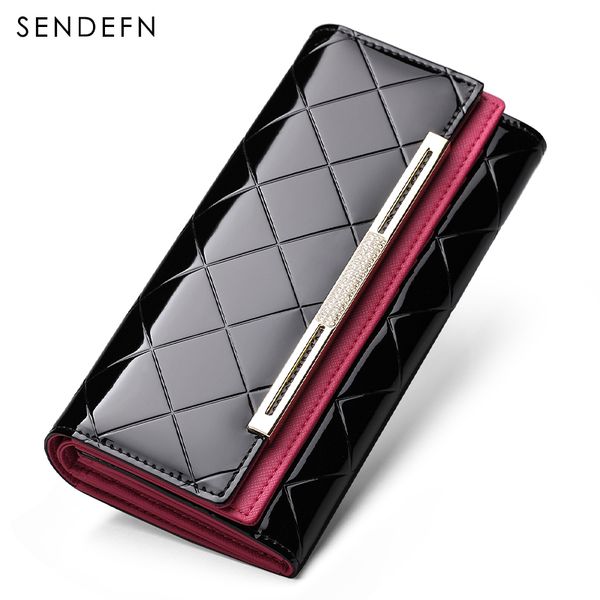 sendefn fashion brand women wallets long patent leather large capacity lady clutch purse card holder wallet c1223, Red;black
sendefn fashion brand women wallets long patent leather large capacity lady clutch purse card holder wallet c1223, Red;black