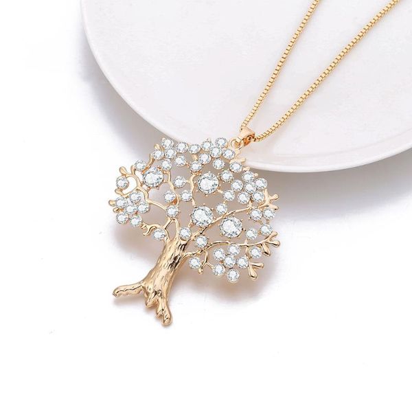 pendant necklaces full crystal tree of life necklace for women trendy gold long big fashion jewelry moda mujer 2021, Silver
pendant necklaces full crystal tree of life necklace for women trendy gold long big fashion jewelry moda mujer 2021, Silver