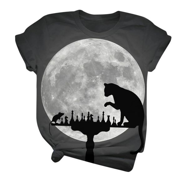 cats mouse having fun moon print t-shirt oversize women shirts short sleeve round neck t-shirts leisure tee ladies, White
cats mouse having fun moon print t-shirt oversize women shirts short sleeve round neck t-shirts leisure tee ladies, White