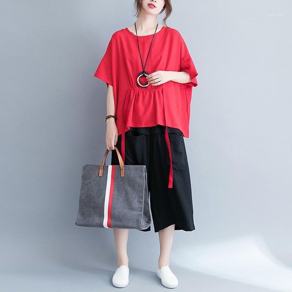 women's tracksuits johnature fashion summer solid color tie casual elastic waist pockets calf-length pants 2021 loose women's set, Gray
women's tracksuits johnature fashion summer solid color tie casual elastic waist pockets calf-length pants 2021 loose women's set, Gray