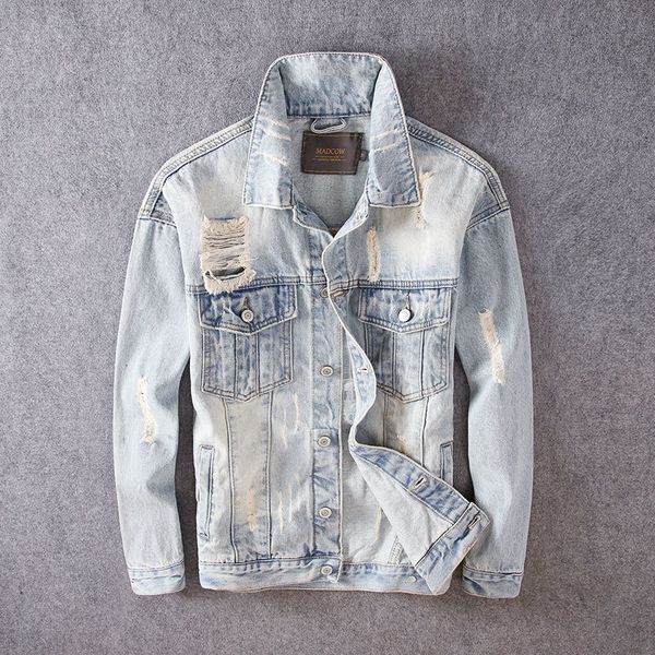 2021 new fashion streetwear retro light blue destroyed ripped denim jackets men printed designer coat hip hop chaqueta zsco, Black;brown
2021 new fashion streetwear retro light blue destroyed ripped denim jackets men printed designer coat hip hop chaqueta zsco, Black;brown