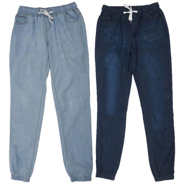 2pcs women casual jogger pants drawstring elastic waisted jeans solid ladies denim pants slim leggings xxxl dark blue & li
2pcs women casual jogger pants drawstring elastic waisted jeans solid ladies denim pants slim leggings xxxl dark blue & li