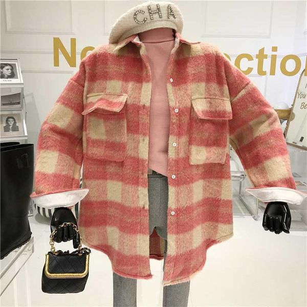 retro soft woolen fashionable plaid shirt jacket women's autumn/winter 2020 new casual loose joker jacket1, White
retro soft woolen fashionable plaid shirt jacket women's autumn/winter 2020 new casual loose joker jacket1, White