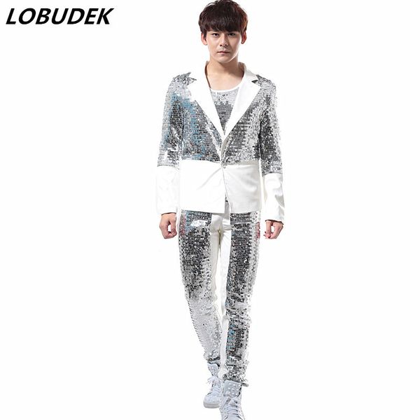 jacket+pants) tide men's suits silvery sequins blazers stage costume nightclub punk male singer rock bar dj dance outfit 1027, Gray
jacket+pants) tide men's suits silvery sequins blazers stage costume nightclub punk male singer rock bar dj dance outfit 1027, Gray