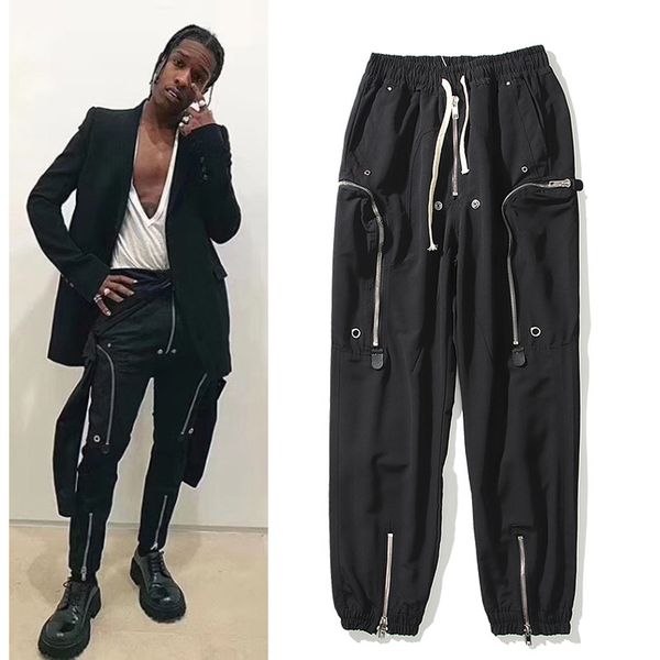 high street zipper multi-pockets black overalls men and women drawstring oversize loose casual track pants hip hop trousers
high street zipper multi-pockets black overalls men and women drawstring oversize loose casual track pants hip hop trousers