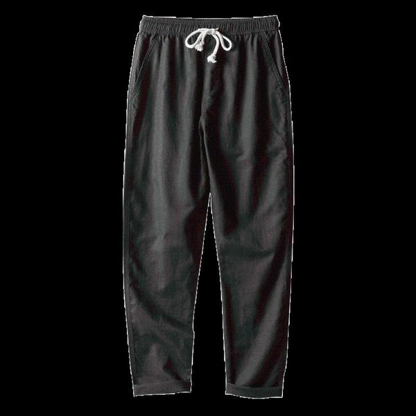 men's pants linen men casual solid color elastic waist straight loose trousers summer breathable drawstring male clothing, Black
men's pants linen men casual solid color elastic waist straight loose trousers summer breathable drawstring male clothing, Black