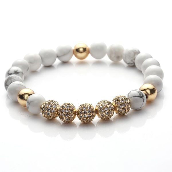 natural stone bracelets bangle 8mm howlite and cubic zirconia round charm beads bracelets for men women fashion jewelry gift, Black
natural stone bracelets bangle 8mm howlite and cubic zirconia round charm beads bracelets for men women fashion jewelry gift, Black