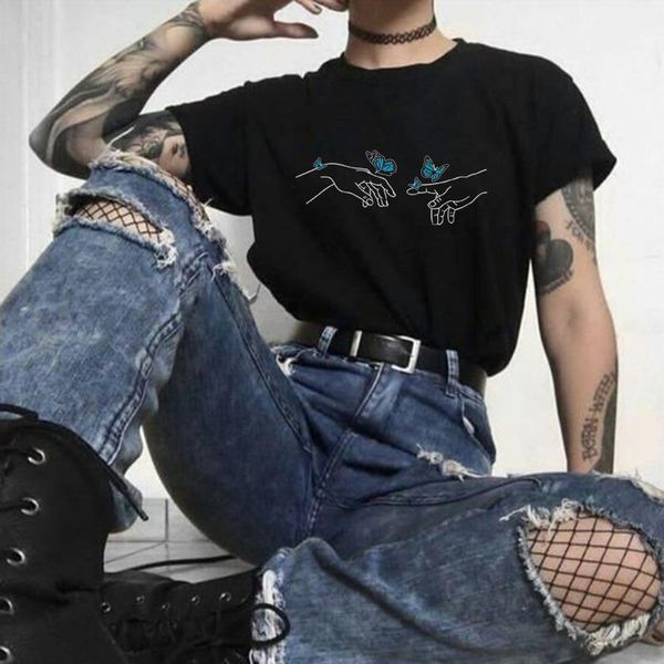 michelangelo aesthetic art oil harajuku fun blue butterfly print streetwear t-shirt summer ulzzang hip hop chic casual women top, White
michelangelo aesthetic art oil harajuku fun blue butterfly print streetwear t-shirt summer ulzzang hip hop chic casual women top, White