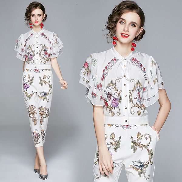 2021 new banulin runway 2 women clothing set summer ruffles sleeve vintage print short + pants two piece outfits sns6, Black;gray
2021 new banulin runway 2 women clothing set summer ruffles sleeve vintage print short + pants two piece outfits sns6, Black;gray
