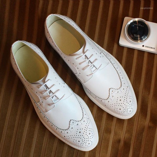 white formal business shoes genuine leather carved brogue men oxfords breathable lace shoes1, Black
white formal business shoes genuine leather carved brogue men oxfords breathable lace shoes1, Black