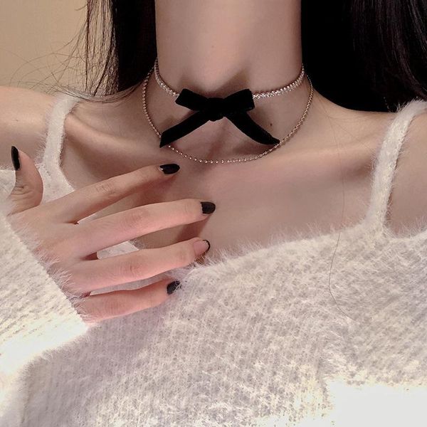 chokers rhinestone black bow double layer retro fashion clavicle chain bohemian sweet simple necklace party birthday jewelry gift, Golden;silver
chokers rhinestone black bow double layer retro fashion clavicle chain bohemian sweet simple necklace party birthday jewelry gift, Golden;silver