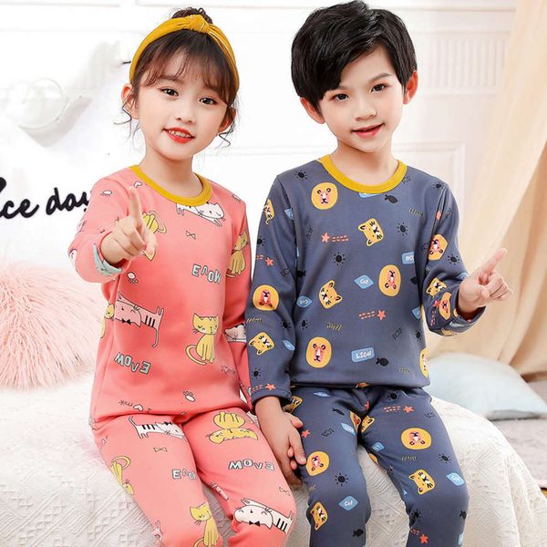 children's warm underwear set winter with plush thickening for boys and girls, Blue;red
children's warm underwear set winter with plush thickening for boys and girls, Blue;red