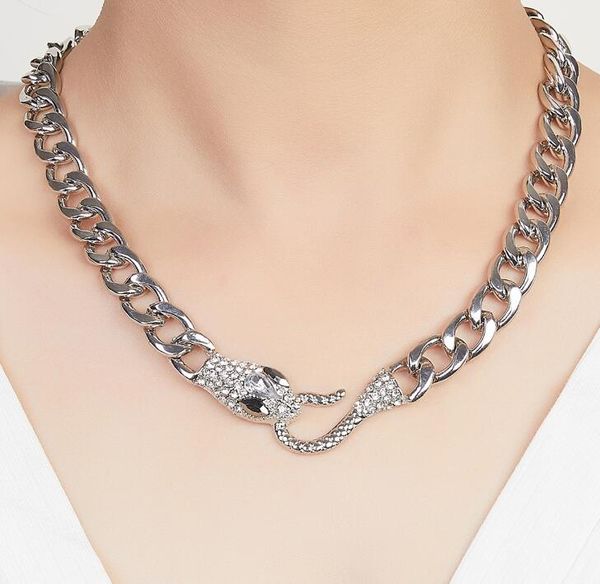 europe and america exaggerate fashion alloy diamond-encrusted snake necklace womens party wedding engagement jewelry gift, Golden;silver
europe and america exaggerate fashion alloy diamond-encrusted snake necklace womens party wedding engagement jewelry gift, Golden;silver