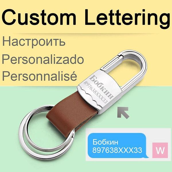custom lettering keyring keychain leather men's key chains holder for car engrave name customized logo personalized gift k373 h jlliiy, Red;blue
custom lettering keyring keychain leather men's key chains holder for car engrave name customized logo personalized gift k373 h jlliiy, Red;blue