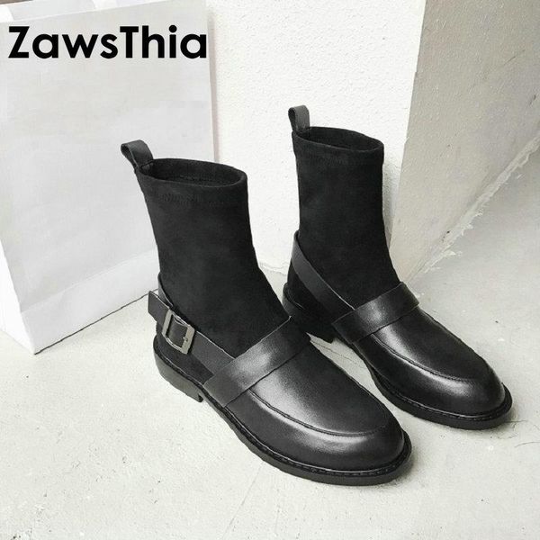 boots zawsthia 2021 winter autumn woman shoes genuine leather low heels mid-calf women stretch with buckle, Black
boots zawsthia 2021 winter autumn woman shoes genuine leather low heels mid-calf women stretch with buckle, Black