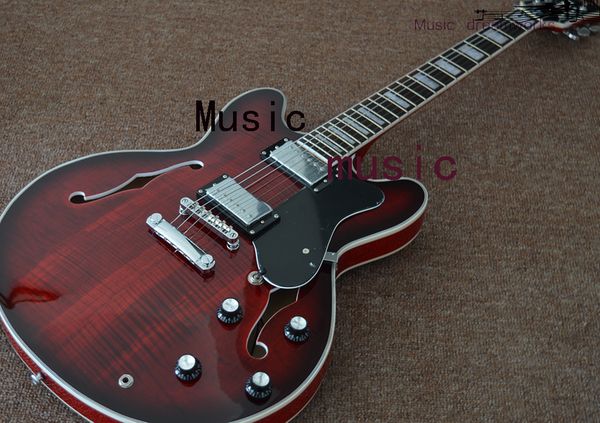 335 electric guitar semi-hollow body mahogany flame maple ,can customize rectangle inlay
335 electric guitar semi-hollow body mahogany flame maple ,can customize rectangle inlay