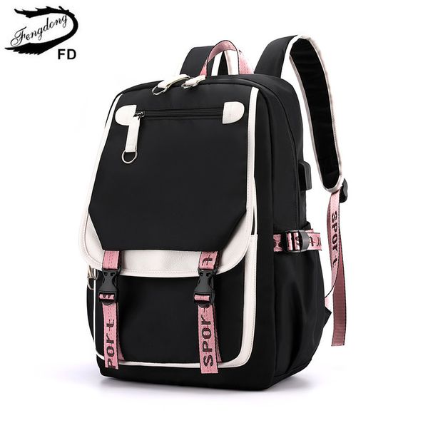 fengdong kids school korean style black pink cute backpack schoolbag kawaii backpacks for teenage girls gift c1003
fengdong kids school korean style black pink cute backpack schoolbag kawaii backpacks for teenage girls gift c1003