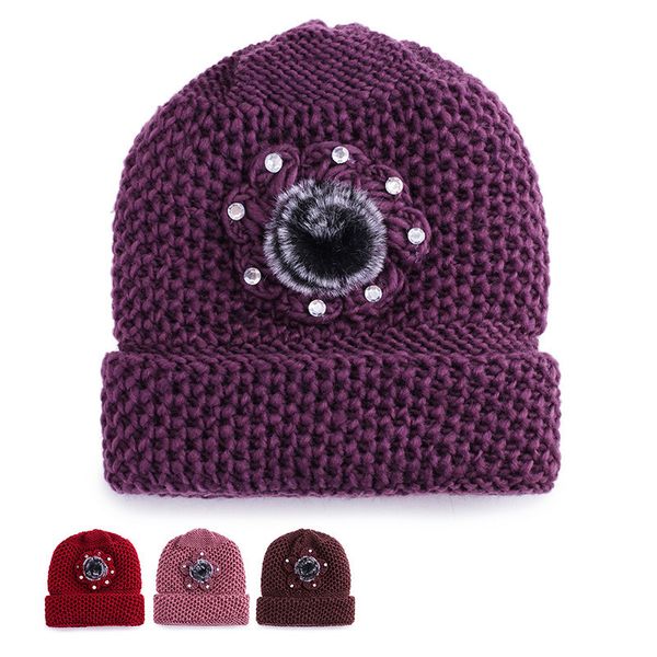 winter new fashion middle-aged knit cap flowers elegant women's plush knitted outdoor warm mother hat bonnet
winter new fashion middle-aged knit cap flowers elegant women's plush knitted outdoor warm mother hat bonnet