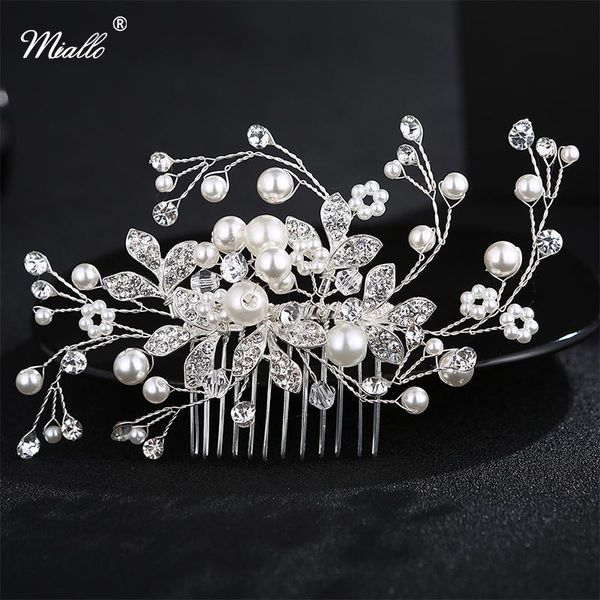 miallo pearl flower hair combs for bridal big flower ladies crystal white hair pins wedding accessories pearls jewelry, Golden;silver
miallo pearl flower hair combs for bridal big flower ladies crystal white hair pins wedding accessories pearls jewelry, Golden;silver