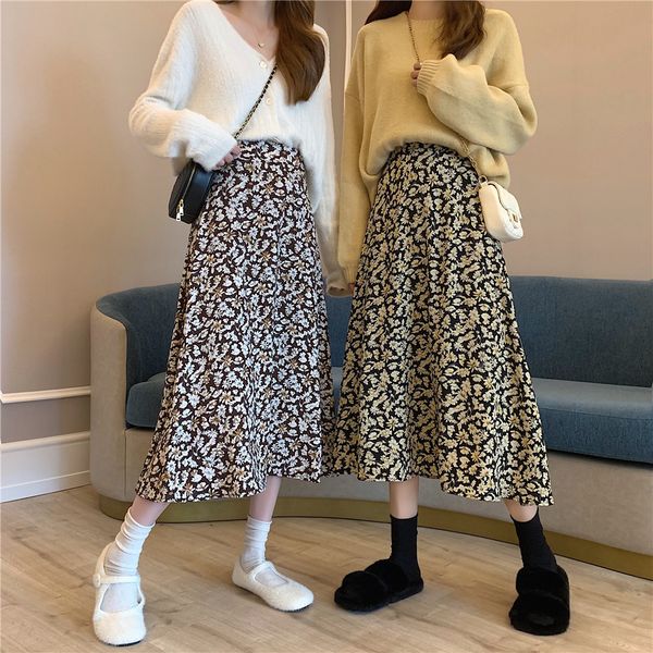2021 new vintage floral print skirts spring autumn women elastic waist midi skirt 2m1e, Black
2021 new vintage floral print skirts spring autumn women elastic waist midi skirt 2m1e, Black