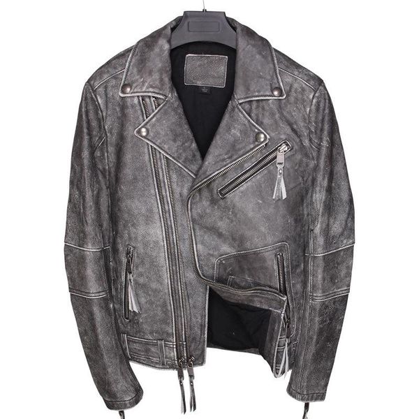 men's leather & faux 2021 vintage brown men american style biker's jacket plus size xxxxxl genuine thick cowhide spring slim fit c, Black
men's leather & faux 2021 vintage brown men american style biker's jacket plus size xxxxxl genuine thick cowhide spring slim fit c, Black