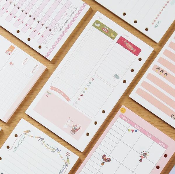 40 sheets kawaii a6 a5 loose leaf paper refill spiral binder planner inner page inside paper dairy weekly to do list stationery1, Purple;pink
40 sheets kawaii a6 a5 loose leaf paper refill spiral binder planner inner page inside paper dairy weekly to do list stationery1, Purple;pink