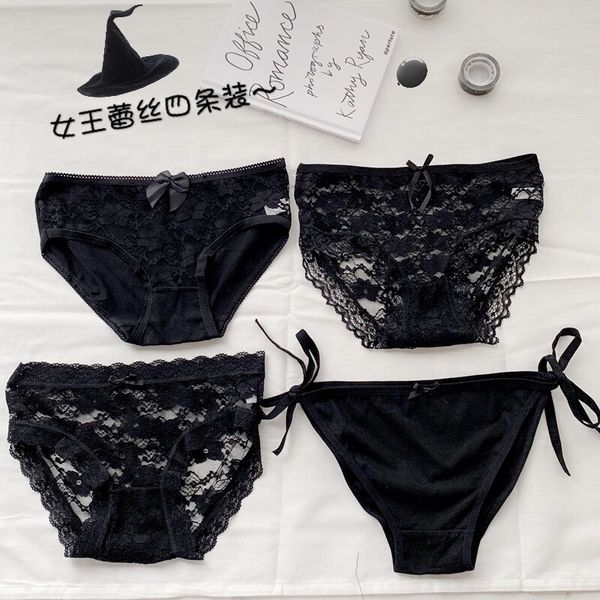 4 pairs of small lace underwear, black low waist pants, student leggings, girls' traceless mesh briefs
4 pairs of small lace underwear, black low waist pants, student leggings, girls' traceless mesh briefs
