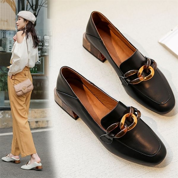 women pumps natural leather shoes 22-25 cm length heel high spring and autumn leather shoes thick heel chain decoration lj200928, Black
women pumps natural leather shoes 22-25 cm length heel high spring and autumn leather shoes thick heel chain decoration lj200928, Black