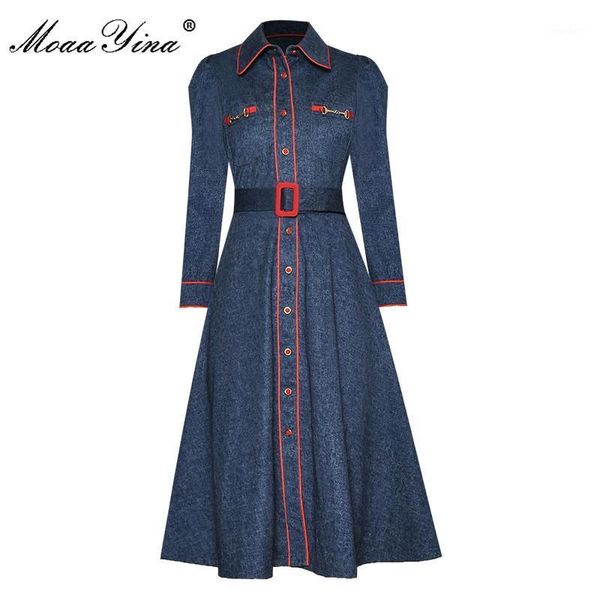 casual dresses moaayina fashion runway dress autumn women's turn-down collar long sleeve belt denim dresses1, Black;gray
casual dresses moaayina fashion runway dress autumn women's turn-down collar long sleeve belt denim dresses1, Black;gray