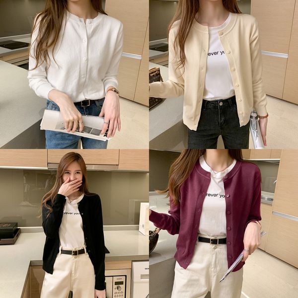 women's soft waxy knitted cardigan 2020 new online red sweater coat short coat spring and autumn loose outer wear short outer wear ifiq, White;black
women's soft waxy knitted cardigan 2020 new online red sweater coat short coat spring and autumn loose outer wear short outer wear ifiq, White;black