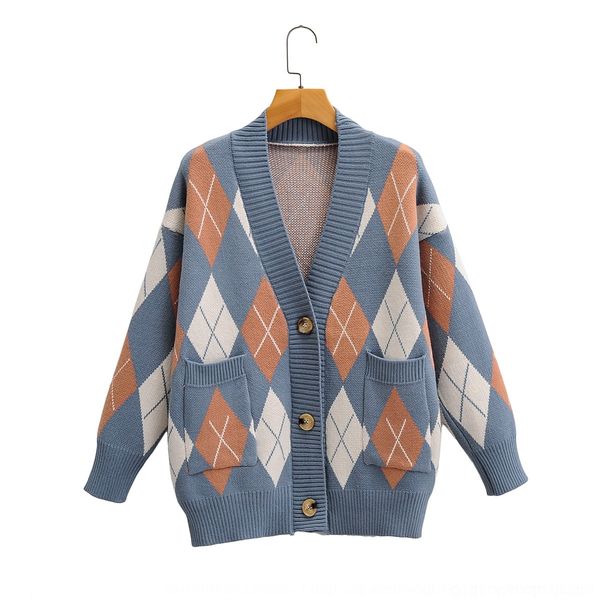 vmunf q2773 korean women's wear fall winter 4553s 2020 lazy v-neck double pocket diamond sweater diamond cardigan sweater for women new, White;black
vmunf q2773 korean women's wear fall winter 4553s 2020 lazy v-neck double pocket diamond sweater diamond cardigan sweater for women new, White;black