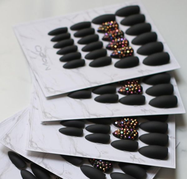 cool matte black press on nails bling crystal nail art fake nails natural false stiletto with stickers pure color typ wmtwik comb2010, Red;gold
cool matte black press on nails bling crystal nail art fake nails natural false stiletto with stickers pure color typ wmtwik comb2010, Red;gold