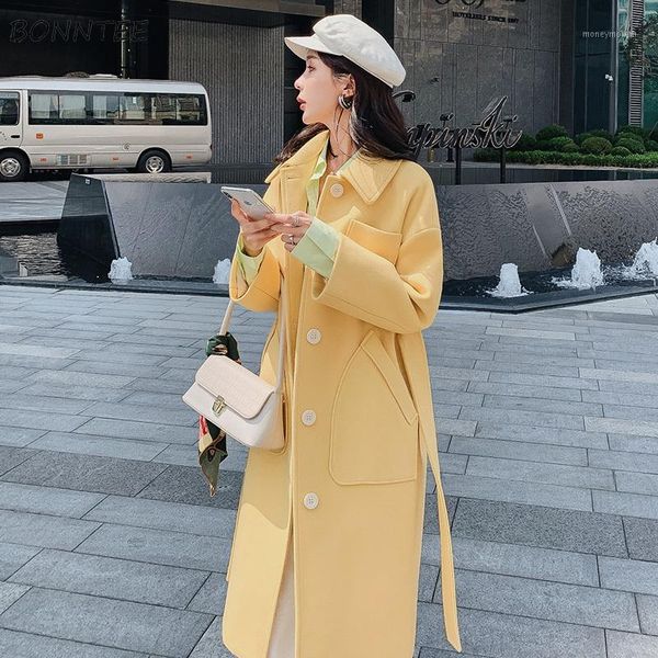 blends women single breasted pockets sashes simple elegant korean style slim leisure long coats womens winter coat1, Black
blends women single breasted pockets sashes simple elegant korean style slim leisure long coats womens winter coat1, Black