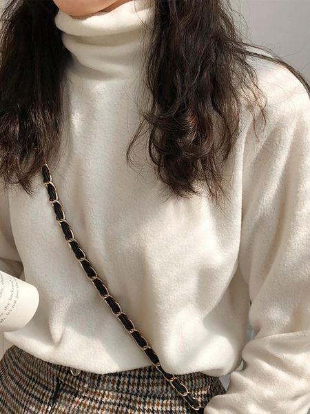 turtleneck solid color fleece t-shirts women autumn winter fashion loose bottoming female all match warm thicken tshirt, White
turtleneck solid color fleece t-shirts women autumn winter fashion loose bottoming female all match warm thicken tshirt, White