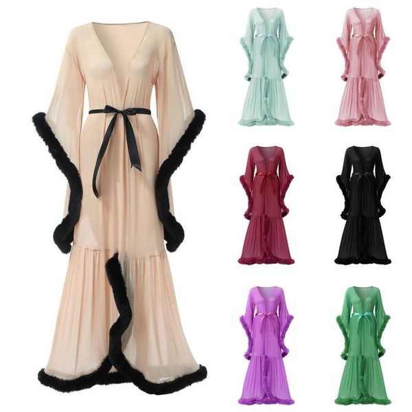 women's sleepwear women lingerie see-through plush trim lace-up flared sleeve tail dress comfortable fashion exotic sets, Black;red
women's sleepwear women lingerie see-through plush trim lace-up flared sleeve tail dress comfortable fashion exotic sets, Black;red