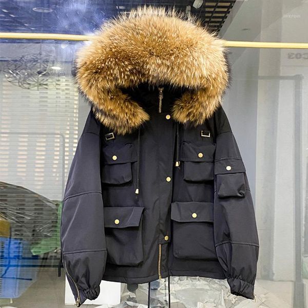 winter down jacket women 2020 huge real raccoon fur hooded 90% duck down parkas waterproof oversized female puffer feather coat1, Black
winter down jacket women 2020 huge real raccoon fur hooded 90% duck down parkas waterproof oversized female puffer feather coat1, Black