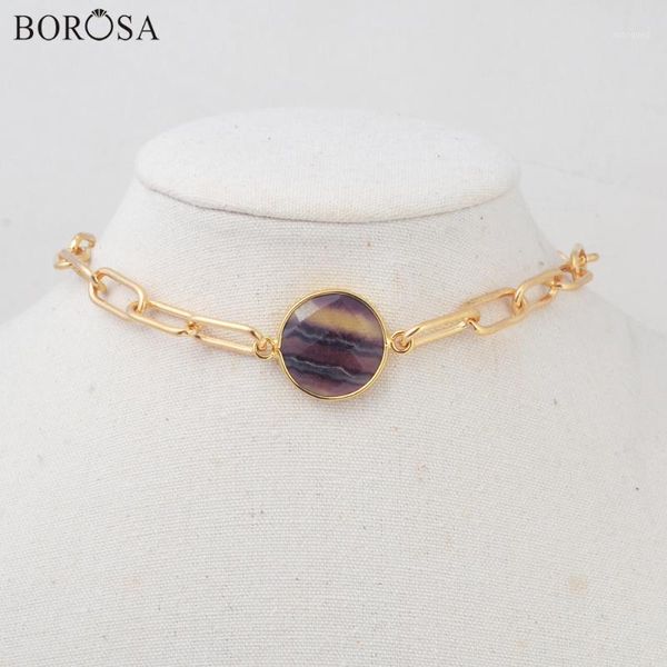 chokers borosa round amethysts metal chain link choker necklace gold natural stone connector short jewelry for women hd03531, Golden;silver
chokers borosa round amethysts metal chain link choker necklace gold natural stone connector short jewelry for women hd03531, Golden;silver