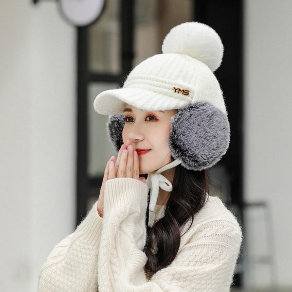women winter hats hedging cap with ear protection hairball outdoor casual wool letter label solid color female, Blue;gray
women winter hats hedging cap with ear protection hairball outdoor casual wool letter label solid color female, Blue;gray