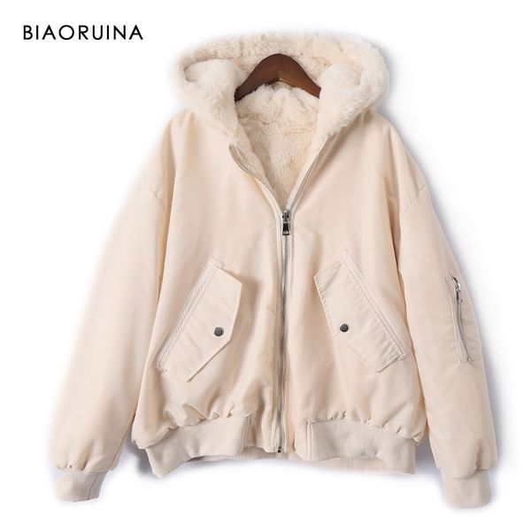 biaoruina women's reversible fleece patchwork polyester warm thick bomber jacket coat autumn winter loose hooded short parkas 201119, Black
biaoruina women's reversible fleece patchwork polyester warm thick bomber jacket coat autumn winter loose hooded short parkas 201119, Black