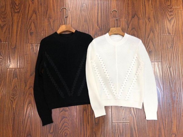 2019 new ladies fashion long sleeve casual stitching webbing wool 12021, White;black
2019 new ladies fashion long sleeve casual stitching webbing wool 12021, White;black