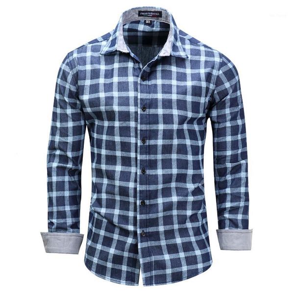 2018 new men shirt 100% cotton blue plaid shirts men leisure denim dress shirt long sleeve brand jean male business1, White;black
2018 new men shirt 100% cotton blue plaid shirts men leisure denim dress shirt long sleeve brand jean male business1, White;black